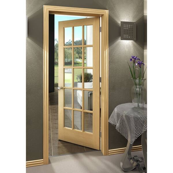 Frameport Cgl Pd 15l 6 2 3x3 Clear Glass 36 By 80 15 Lite Interior Slab French Door
