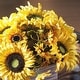 preview thumbnail 3 of 1, Enova Home Mixed Artificial Silk Sunflowers Fake Flowers Arrangement with Natural Wood Planter for Home Office Decoration