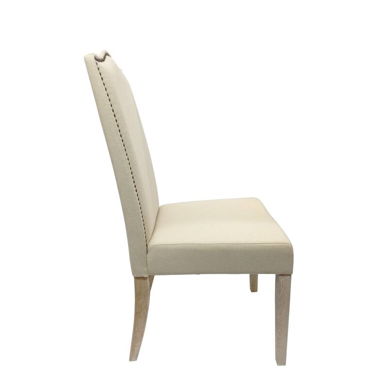 Upholstered Armless Dining Chair with Tapered Legs - 41.5" - Brown