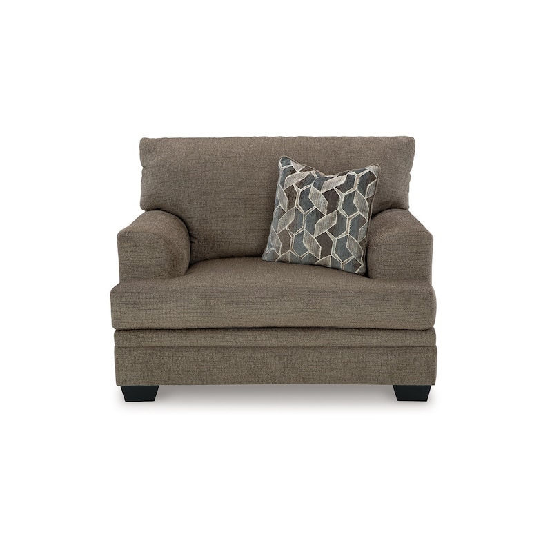 Ead Oversized Accent Chair, 1 Throw Pillow, Nutmeg Brown Polyester
