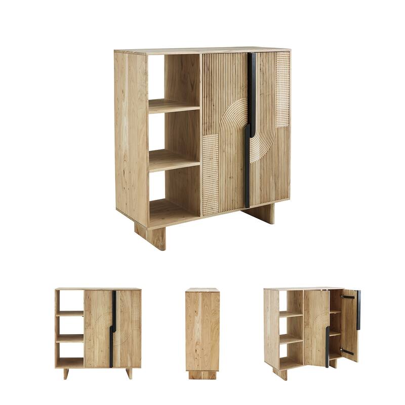 Signature Design by Ashley Kierwell Natural Accent Cabinet - 39.5" W x 16.75" D x 45.63" H