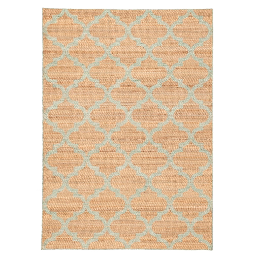 ECARPETGALLERY Flat-Weave Palas Denizli Tan Jute, Rayon Kilim - 5'3 x 7'6