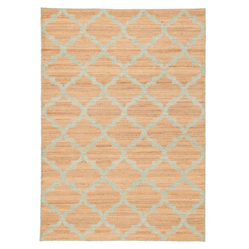 ECARPETGALLERY Flat-Weave Palas Denizli Tan Jute, Rayon Kilim - 5'3 x 7'6