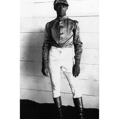 James Winkfield wins the Kentucky Derby Black and White Gallery Wrapped Canvas