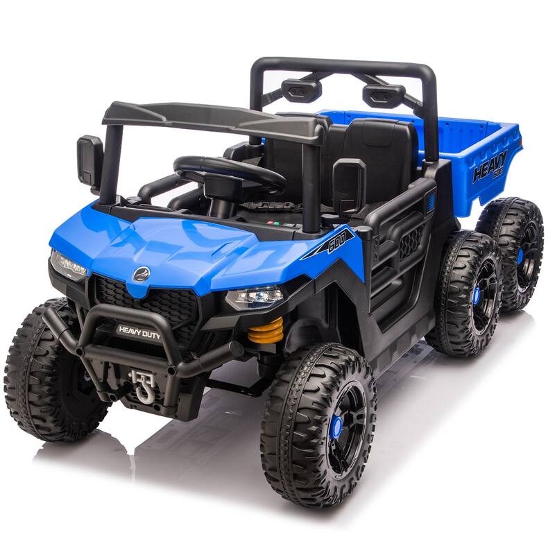 24V 440W Kids Ride On Six-wheel Electric Dump Truck W/ PC 2.4G, 4WD, Upgraded anti-collision bar, Six-wheel Suspension