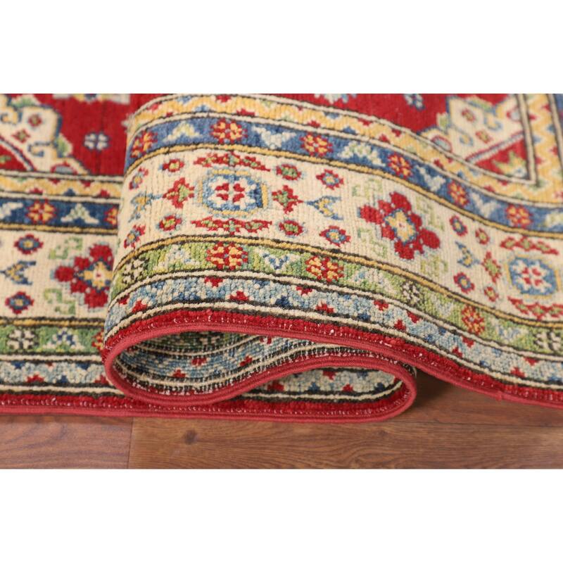 Red Kazak Accent Rug Handmade Wool Carpet - 3'4" x 5'2"