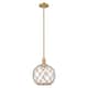 Option Brushed Brass / Clear Glass with Brown Rope