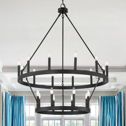 Acroma 20 Lights Dimmable Wagon Wheel Modern Chandelier-UL