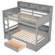 preview thumbnail 10 of 22, Twin Size Bunk Bed with Built-in Shelves and Storage Drawer, Space-Saving Design, Sturdy Frame, Easy Assembly, Grey