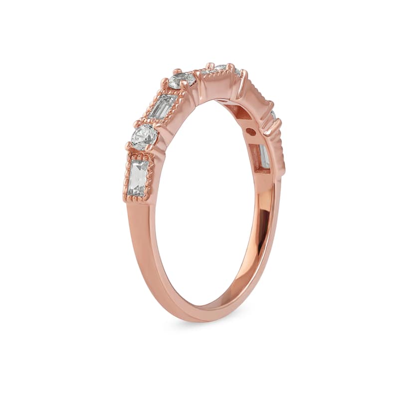 1/2ct TDW Vintage Inspired Diamond Wedding Band in 14k Gold for Women