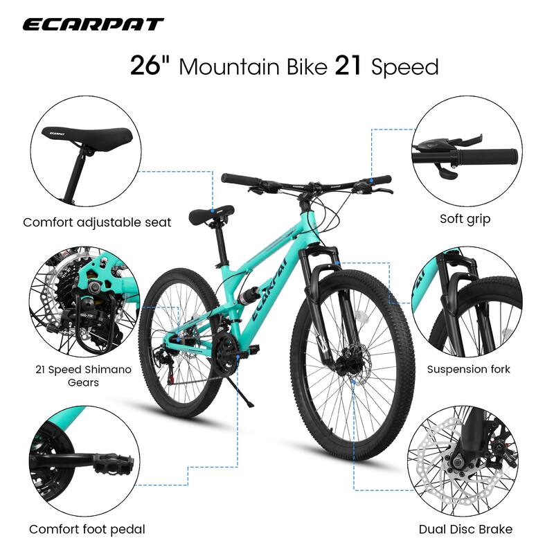 Unisex Mountain Bike Anti-Slip Bikes Shock-Absorbing Bikes