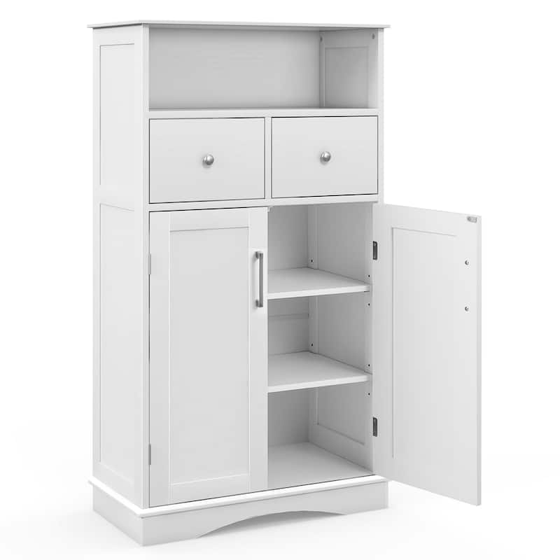 Costway Bathroom Floor Cabinet Freestanding Storage Cabinet with 2 - See Details