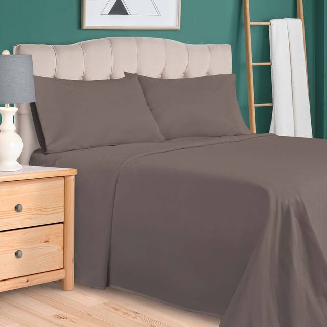 Miranda Haus 700 Thread Count Egyptian Cotton Solid Deep Pocket Sheet Set - Queen - Grey