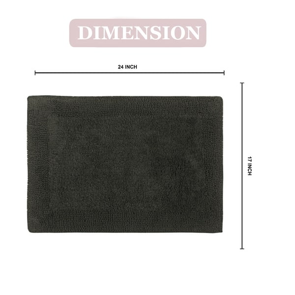 dimension image slide 41 of 50, Home Weavers Luxury Collection 100% Cotton Reversible Bathroom Washable Rug Soft and Absorbent bath Rug Non Slip