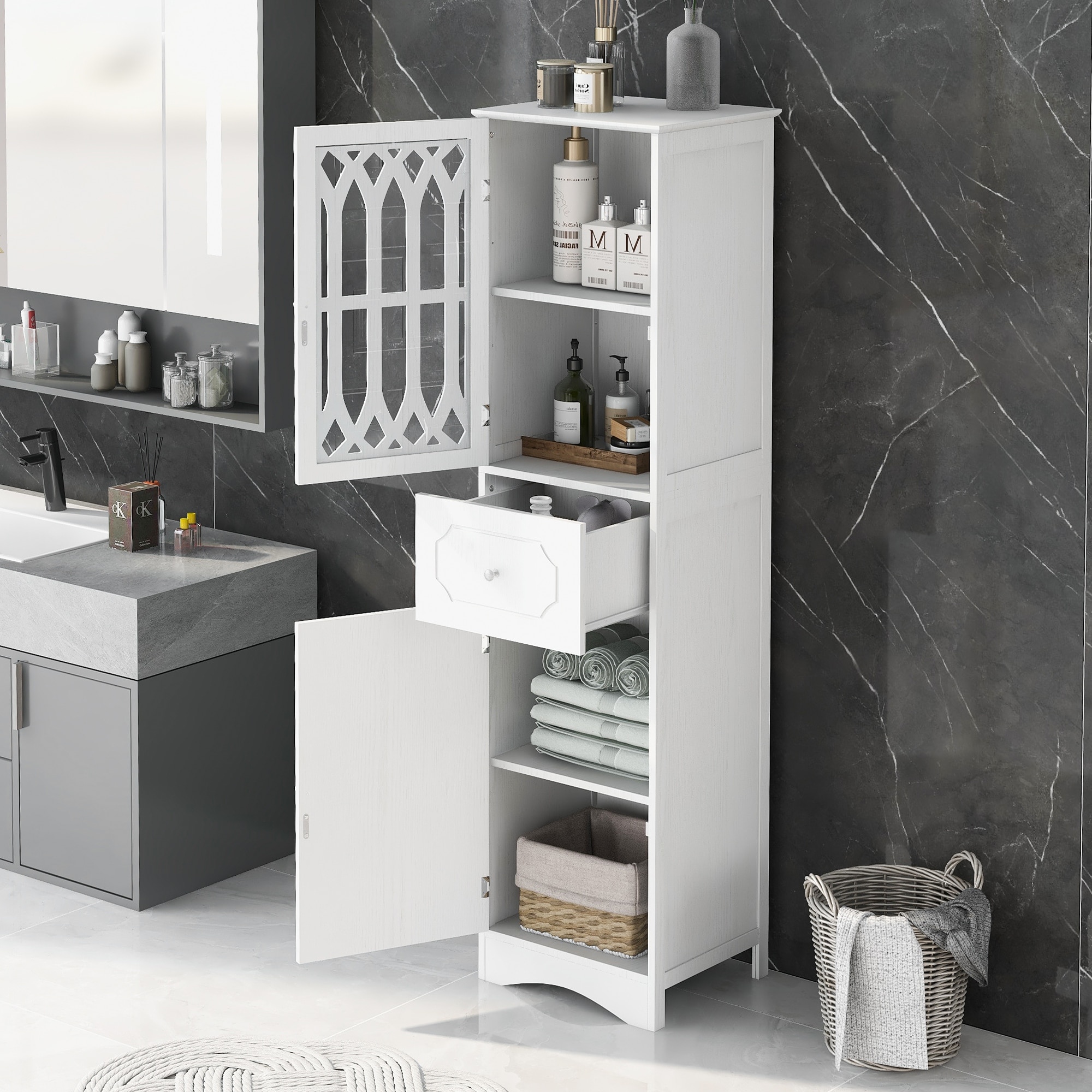 https://ak1.ostkcdn.com/images/products/is/images/direct/ad53f1e87f771f70bad48b11df5c63900b99293c/Tall-Bathroom-Cabinet%2C-Freestanding-Storage-Cabinet-with-Drawer-and-Doors%2C-MDF-Board%2C-Adjustable-Shelf.jpg