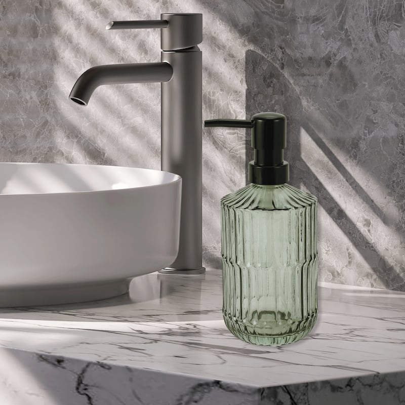Simple Vertical Lines Soap Pump Dispenser for Bathroom 450ml 1 Pcs