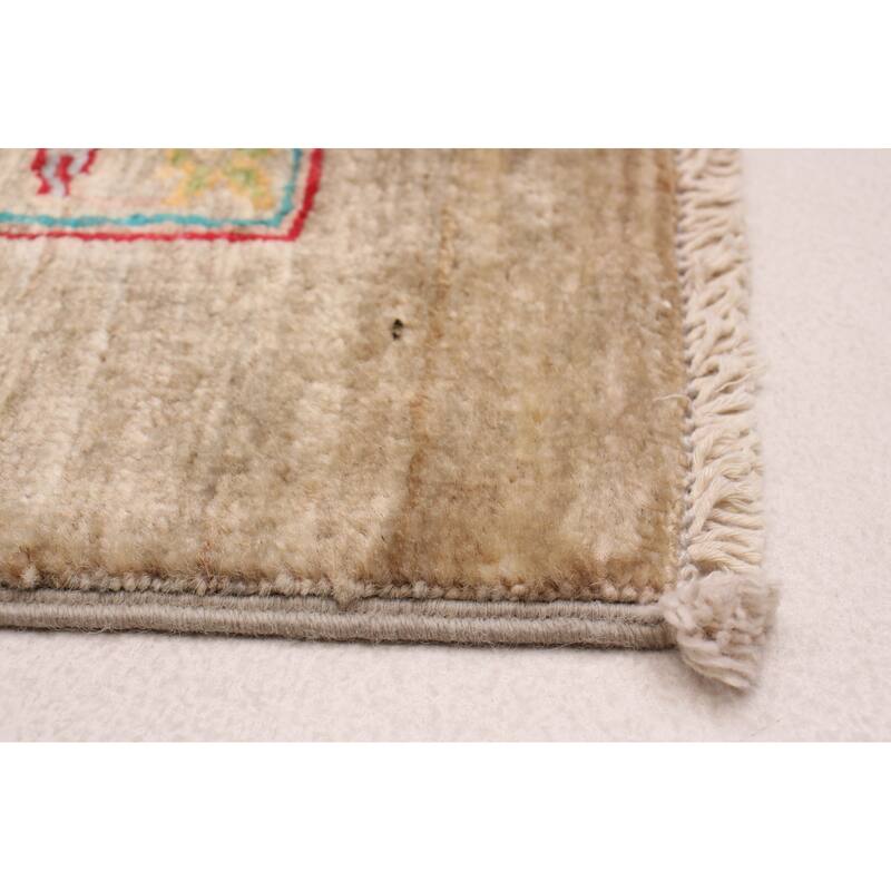 ECARPETGALLERY Hand-knotted Modern Ersari Light Khaki Wool Rug - 2'9 x 9'9