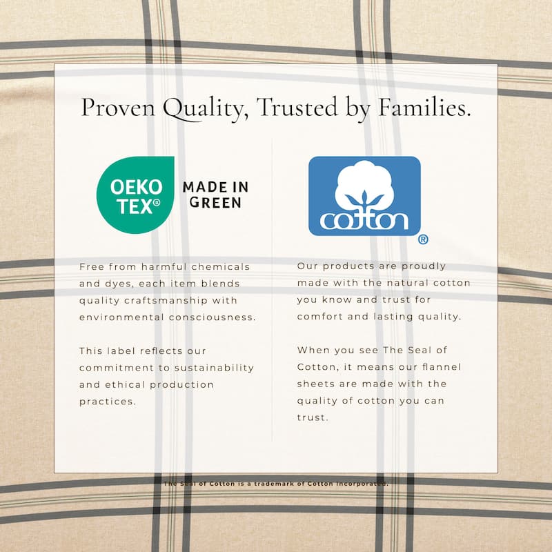 Linery & Co. Ultra-Soft Turkish Cotton Plaid Flannel Sheet Set
