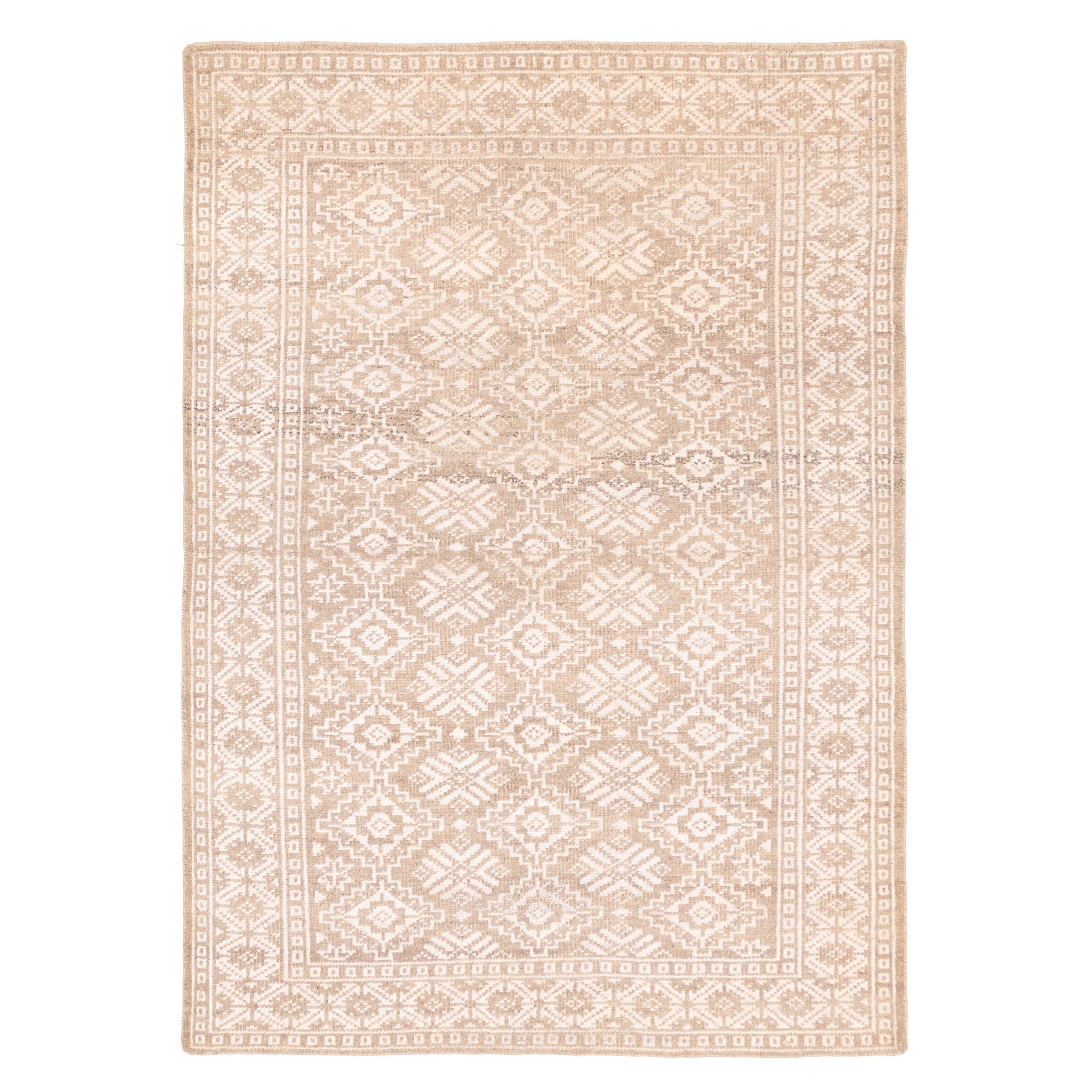 ECARPETGALLERY Hand-knotted Tangier Taupe Silk, Wool Rug - 5'3 x 7'5