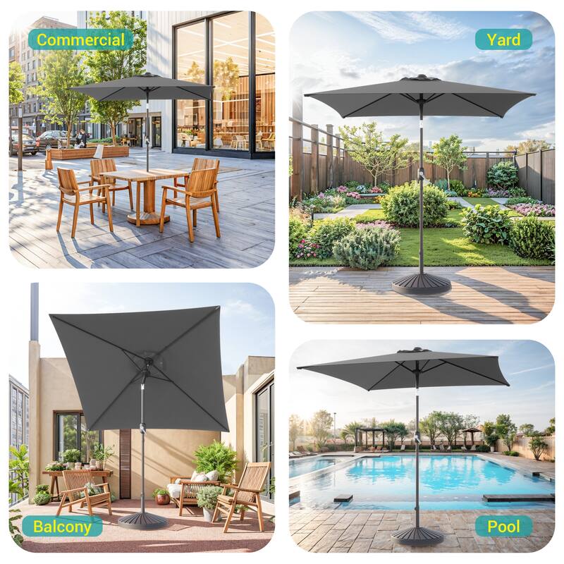 BONOSUKI 6.5x6.5Ft Patio Market Umbrella Weather-Resistant Frame