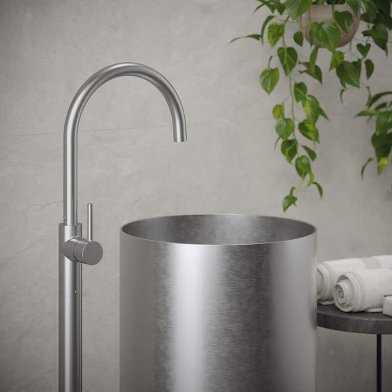 Karran Cinox Stainless Steel Round Pedestal Sink