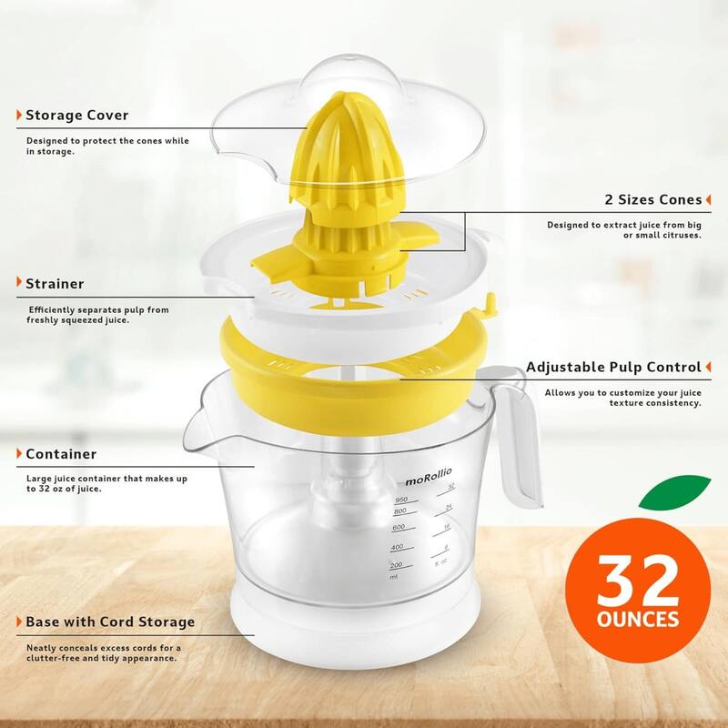 moRollio Compact 32oz Electric Citrus Juicer