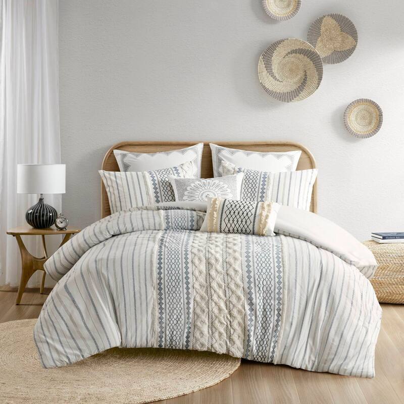 GDF Studio - Imani Cotton Printed Comforter Set with Chenille Detailing