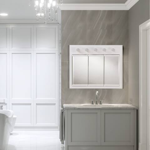 The Design House 532382-WHT Concord Lighted Medicine Cabinet Mirror