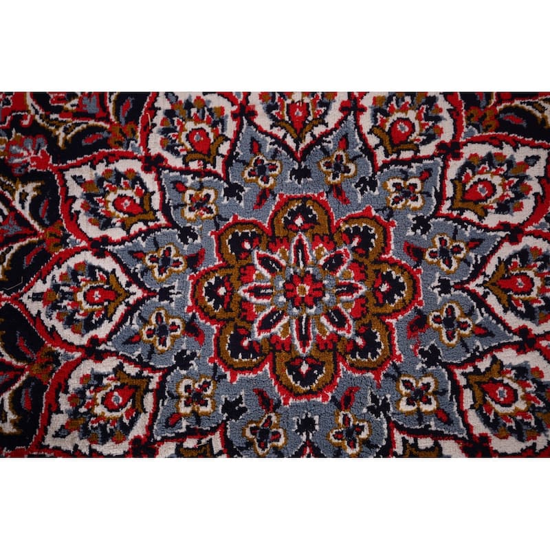 Red Kashan Turkish Area Rug Machine Made Bedroom Carpet - 9'9" x 12'0"