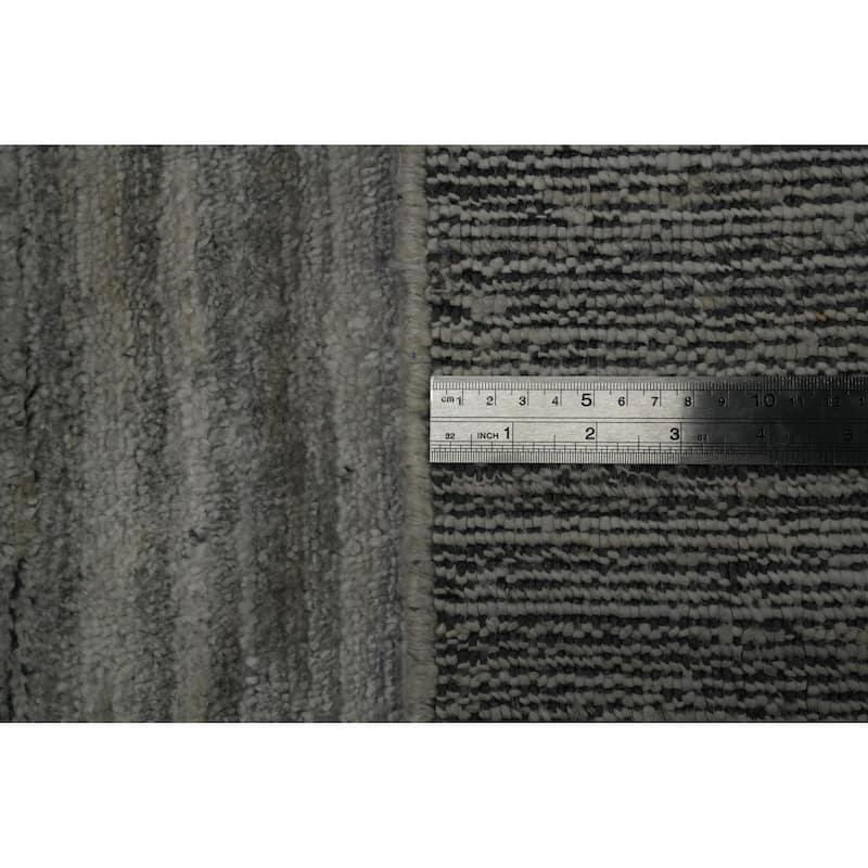 Hand Knotted Oriental 100% Wool Carpet Tribal Animal Pictorial Greys & Charcoal Gabbeh Area Rug - 9' 10'' X 7' 10''