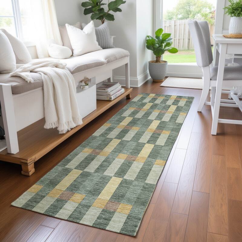 Machine Washable Indoor/ Outdoor Modern Chanute Chantille Rug