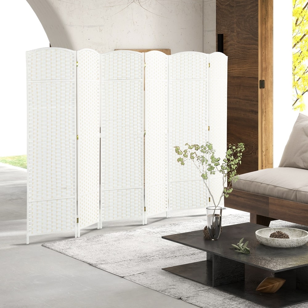 HOMCOM Room Divider, 6 Panel Folding Privacy Screen, 5.6' Tall Freestanding Wall Partition