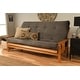 preview thumbnail 3 of 19, Butternut Finish Hardwood Queen-size Futon Set with Suede Mattress Gray Suede