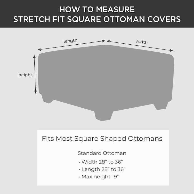 SureFit Stretch Pique Square Ottoman Slipcover