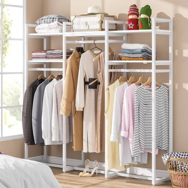 Tribesigns Garment Rack, 75 inch Freestanding Closet Organizer for Hanging Clothes
