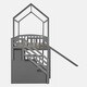 preview thumbnail 32 of 39, Twin Over Twin Bunk Bed with Slide, House Bed with Slide
