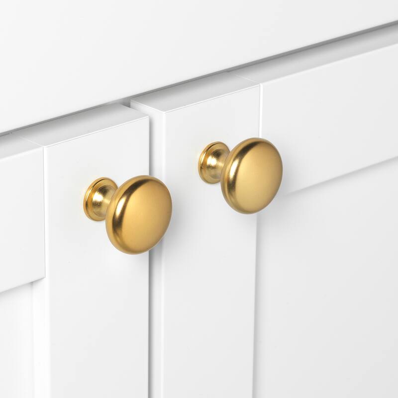 GlideRite 25-Pack 1-1/8 in. Gold Round Cabinet Knobs - Brass Gold