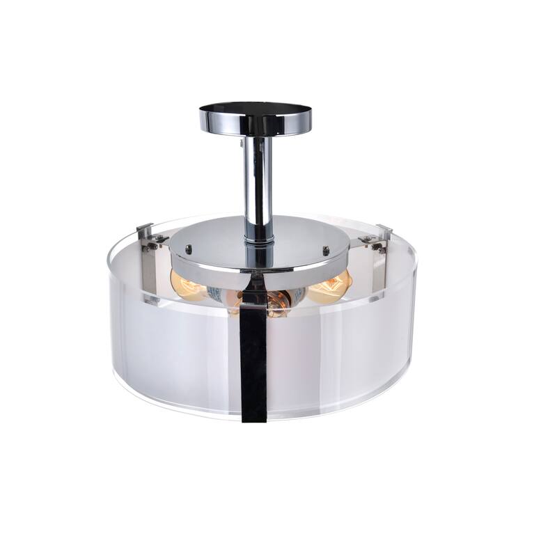 Lucie 3 Light Drum Shade Chandelier With Chrome Finish