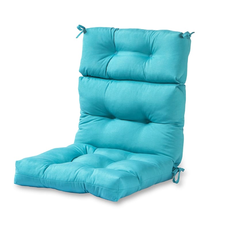 Solid Color 22x44-inch Outdoor High Back Chair Cushion (Cushion Only) - Teal