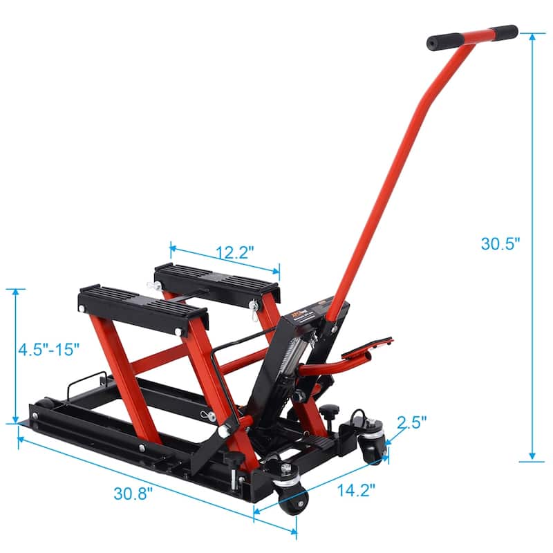 Hydraulic Motorcycle Lift Jack,1500 LBS Capacity ATV Scissor Lift Jack