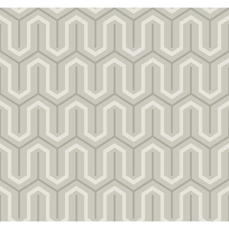 Seabrook Designs Parket Geometric Honeycomb Unpasted Wallpaper - 27 in. W x 27 ft. L - Smoke & Metallic Silver