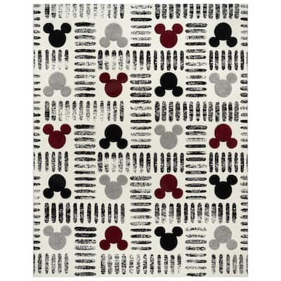 Licensed Disney Bravo Encore Mickey Mouse Modern Geometric Polypropylene Indoor Area Rug Collection
