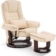 preview thumbnail 1 of 52, Mcombo Recliner with Ottoman, Vibration Massage Lumbar Pillow Swivel 9096 White