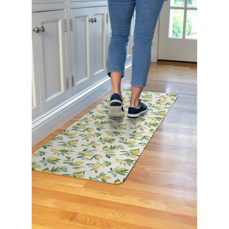 FloorPops Limon Yellow Anti-Fatigue Comfort Long Mat - 20 x 60