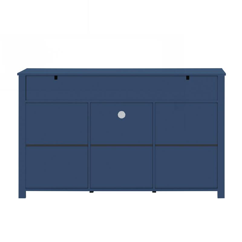 Sliding Barn Door Sideboard Buffet Cabinet with 3 Drawers, Adjustable Shelves