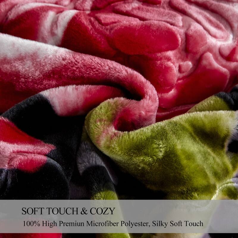 Luxury Heavy Thick Plush Blanket 2 Ply A&B Disign For Winter 79"x91" 9 lbs