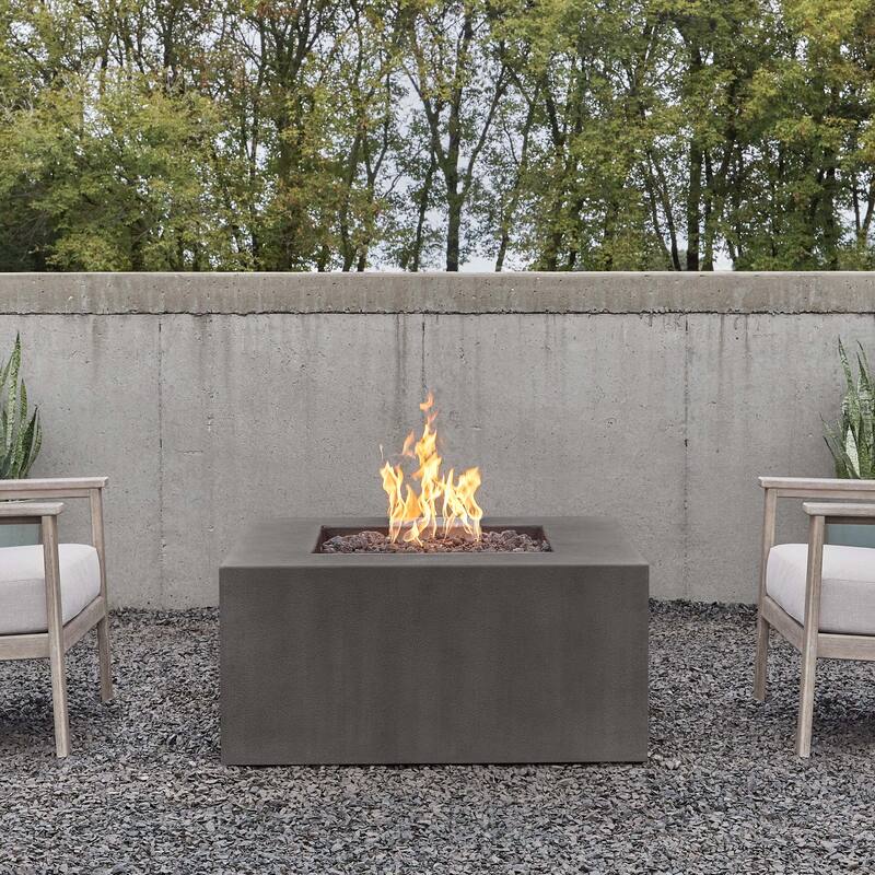 Provo Casual Square Propane Fire Table in Carbon by Jensen Co - 40 x 40 x 19