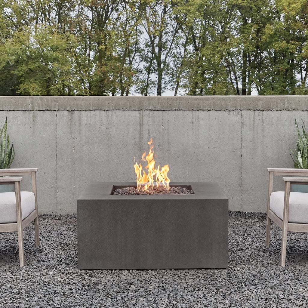 Provo Casual Square Propane Fire Table in Carbon by Jensen Co - 40 x 40 x 19