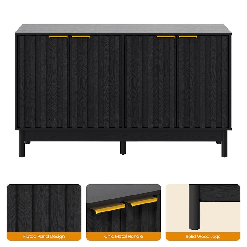 Buffet Cabinet with Doors and Adjustable Shelves