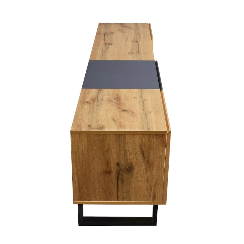 70" TV Stand with Drop-Down Door & Shelves for TVs Up to 80"